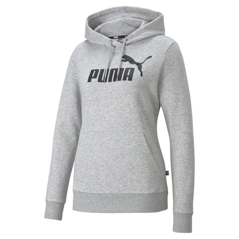 Essentials Logo Hoodie Damen PUMA Light Gray Heather