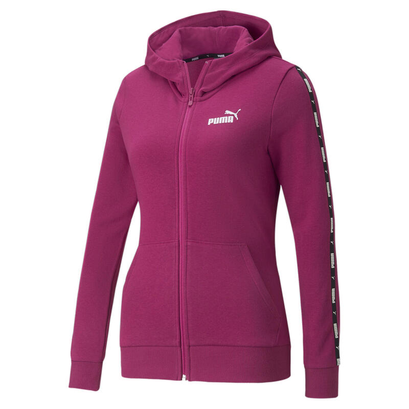 Power Tape Fullzip hoodie tr sudadera mujer con capucha puma fuchsia