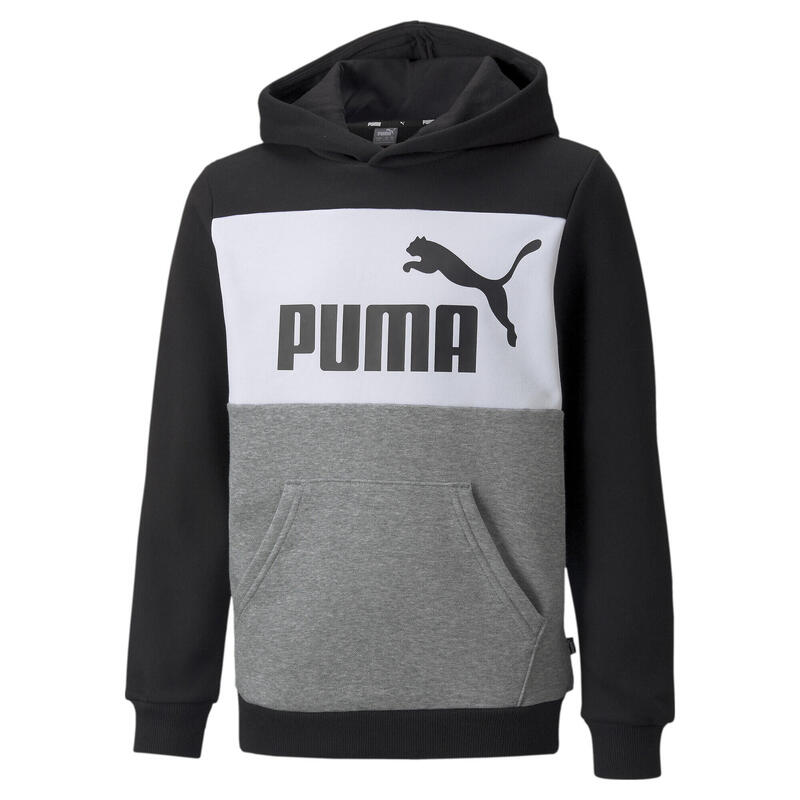Sudadera Niños con capucha Essentials+ Colourblock Negro