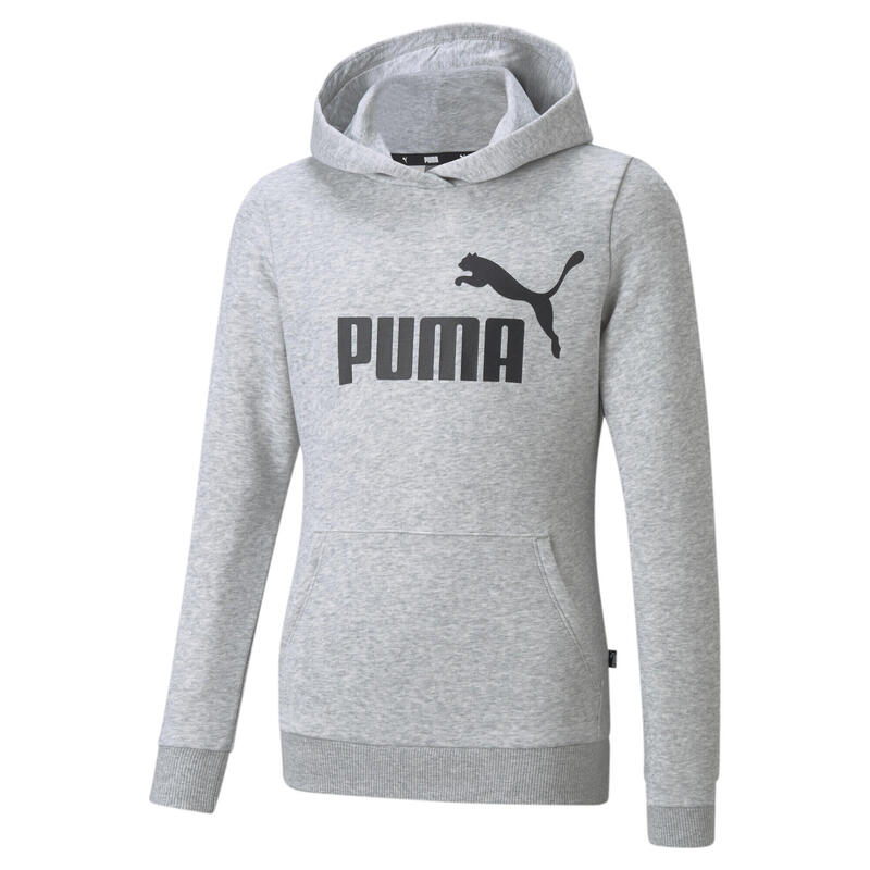 Felpa con cappuccio Essentials con logo per ragazzi PUMA Light Gray Heather