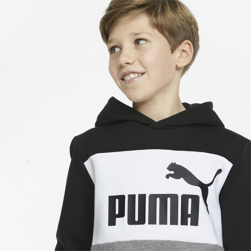 Sudadera Niños con capucha Essentials+ Colourblock Negro