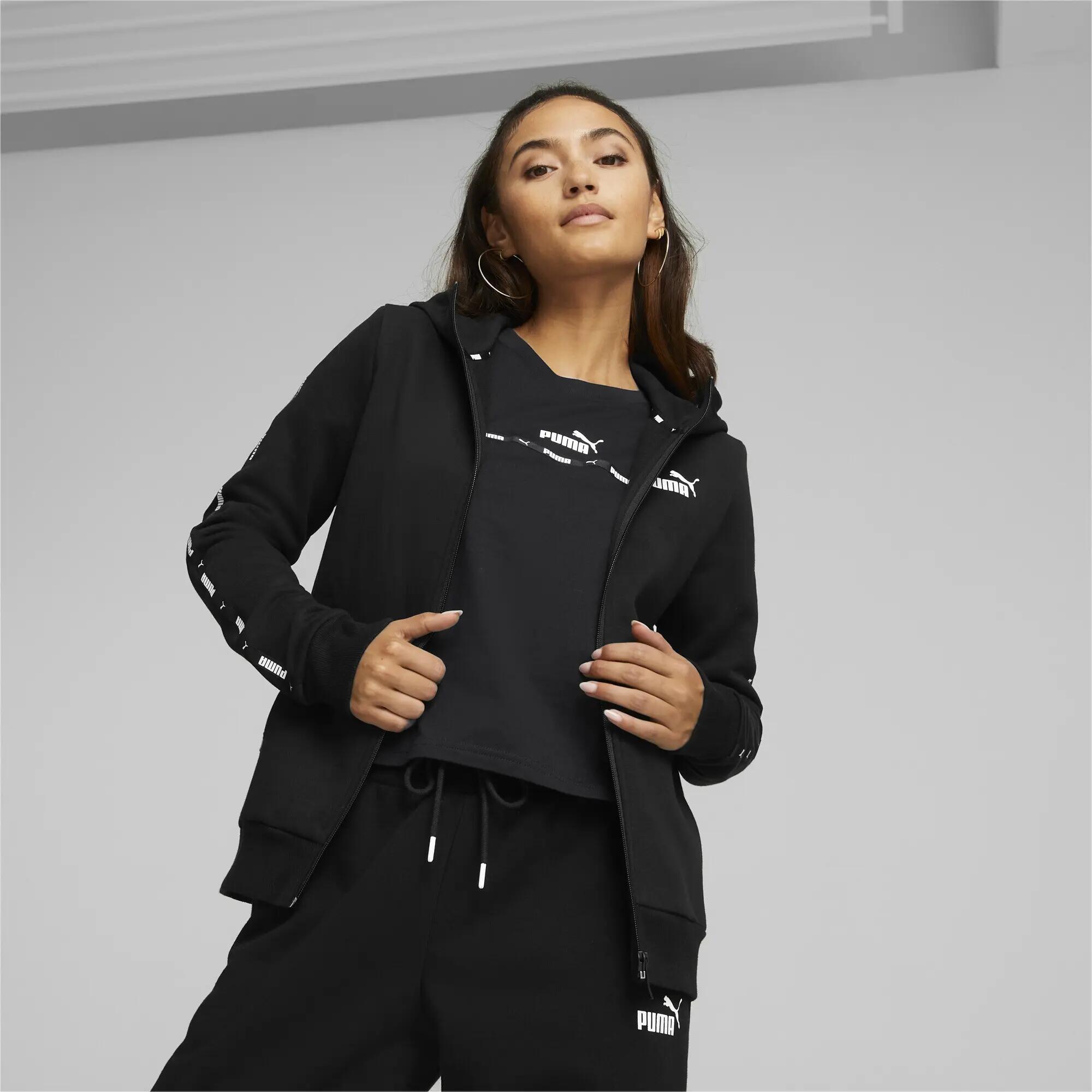 Felpa con cappuccio e zip integrale Power Tape da donna PUMA Black 2/6