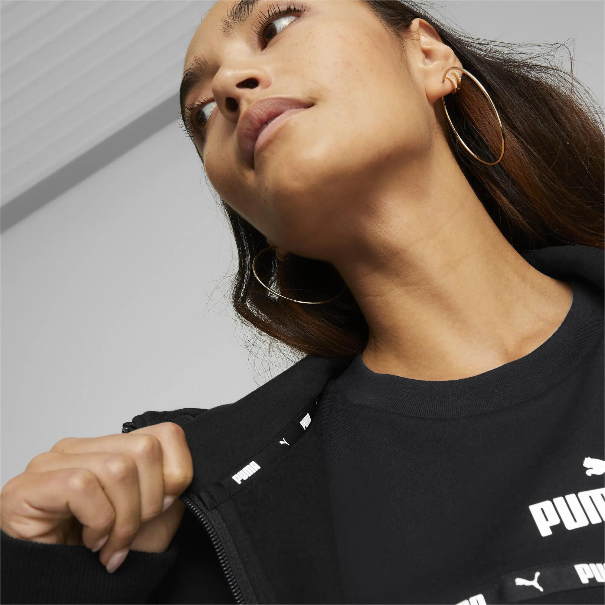 Felpa con cappuccio e zip integrale Power Tape da donna PUMA Black 3/6