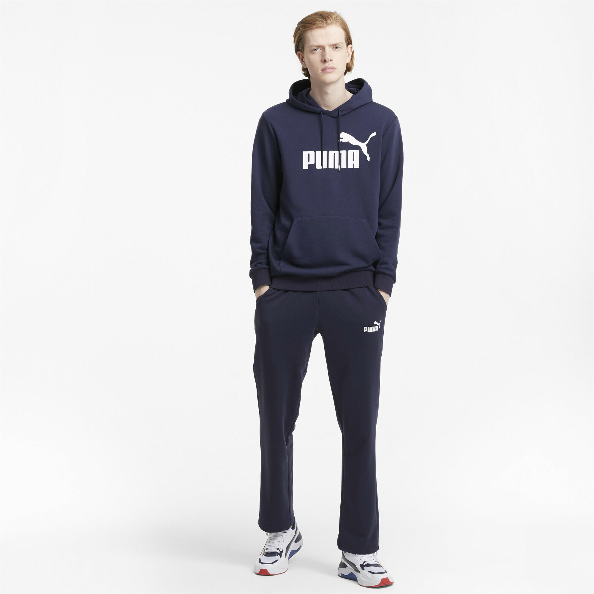 Hoodie à gros logo Essentials+ Homme PUMA Peacoat Blue 4/5