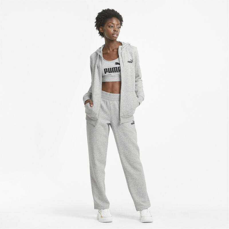 Felpa con cappuccio a zip intera Essentials da donna PUMA Light Gray Heather