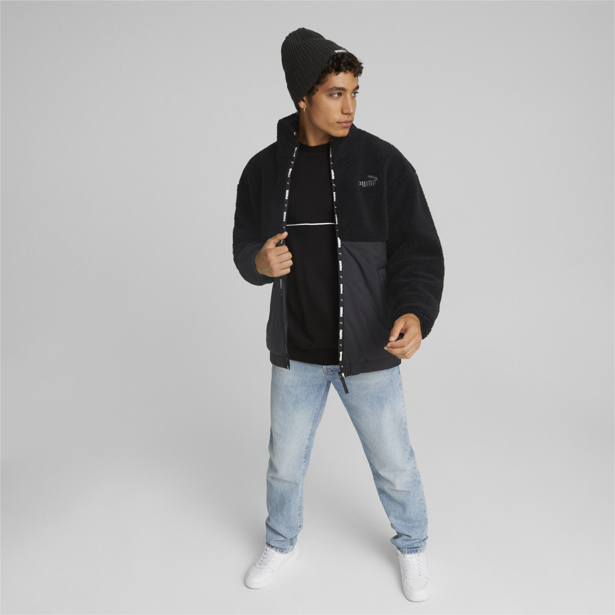 Classic geribbelde beanie met omslag PUMA Black 3/5