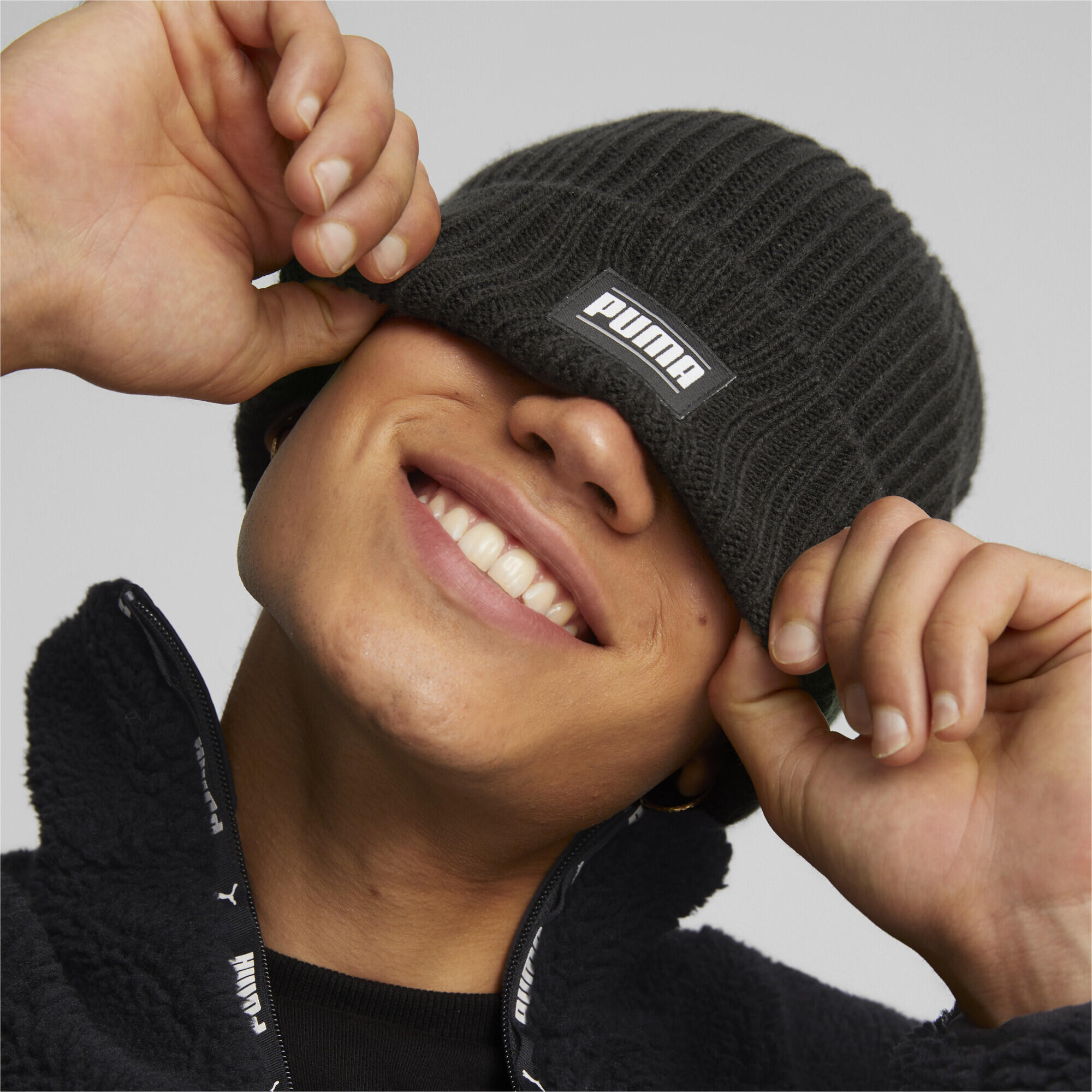 Classic geribbelde beanie met omslag PUMA Black 4/5