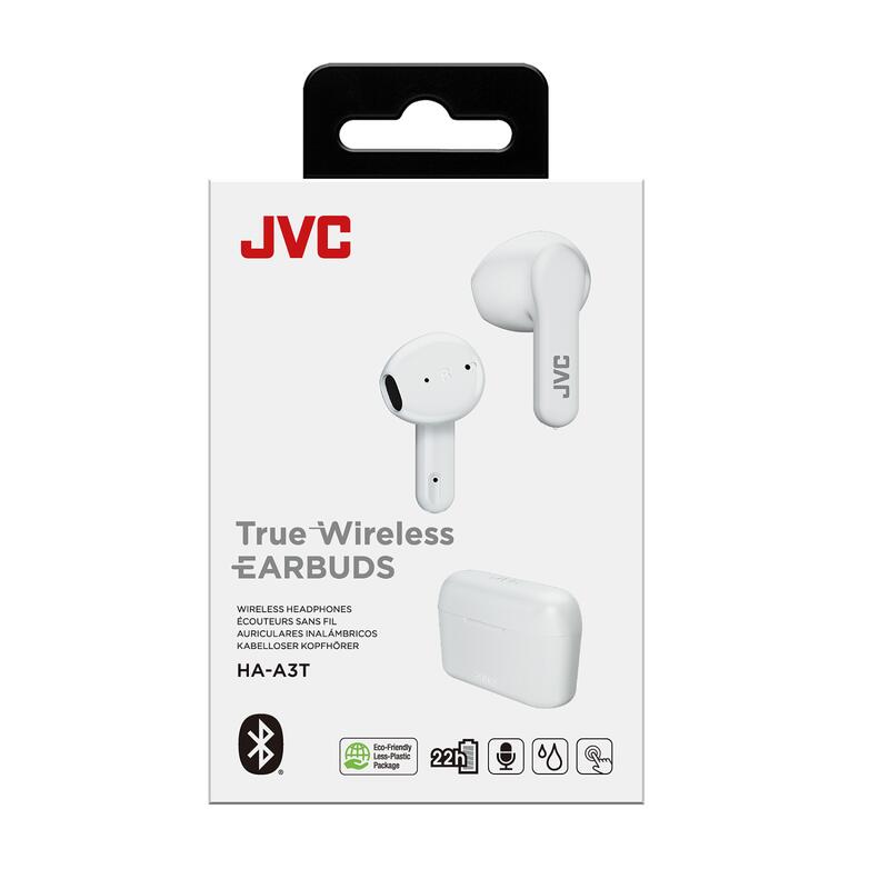 Auriculares JVC HA-A3T True Wireless, Bluetooth, 22h Bat Sensor táctil Blanco