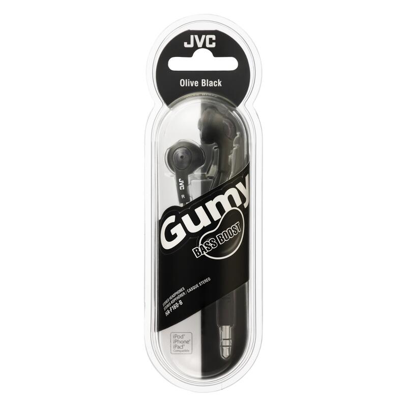 Auriculares JVC HA-F160 botón Cable 1m Cuerpo de caucho - Máximo confort Negro