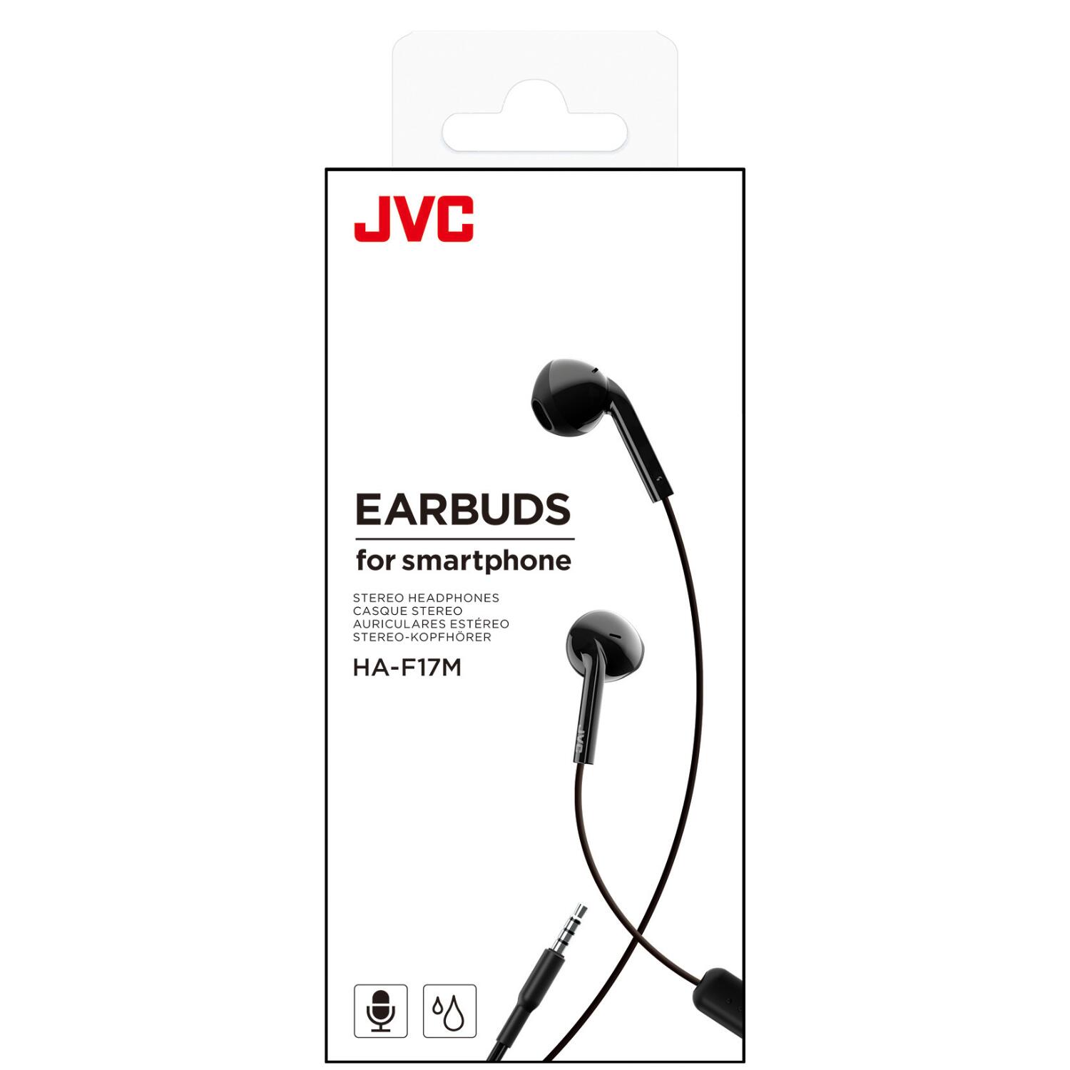 Auriculares JVC HA-F17M Gran Comodidad, IPX2 Control Remoto Cable 1,2m Negro 2/4