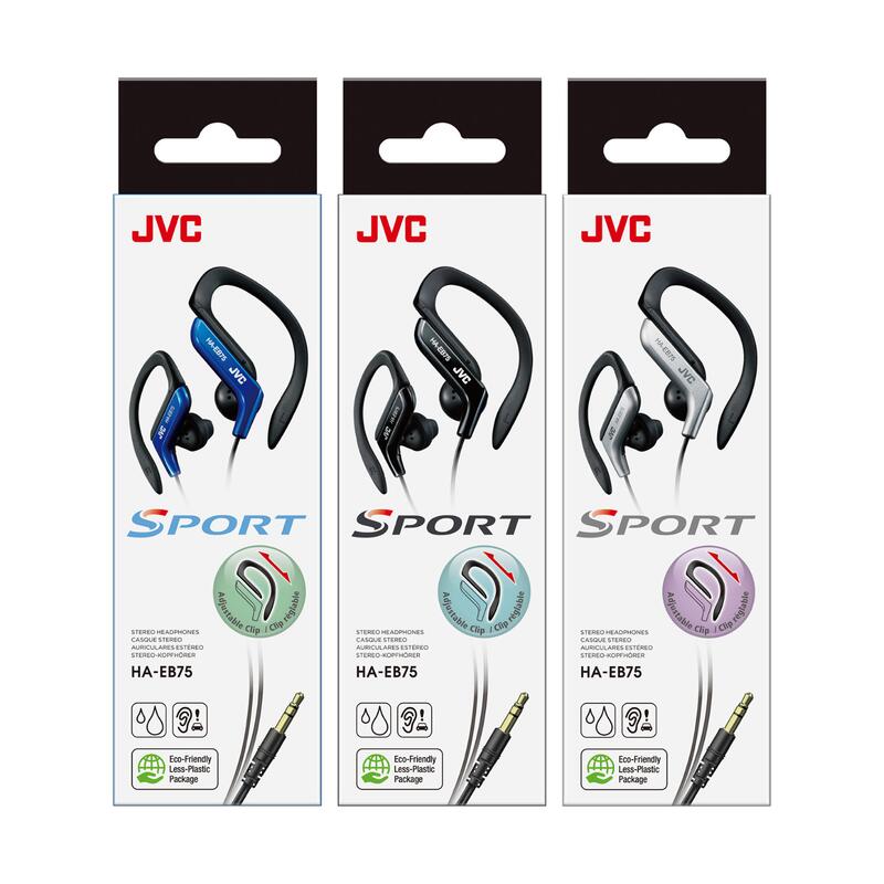 Auriculares deportivos  JVC HA-EB75, De botón, Con cable, Deportivos, Jack  de 3.5 mm, Negro