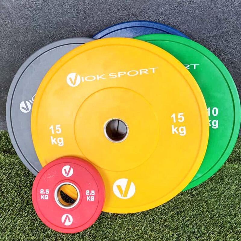 Disco bumper olímpico de halterofilia 10 kg verde Viok Sport
