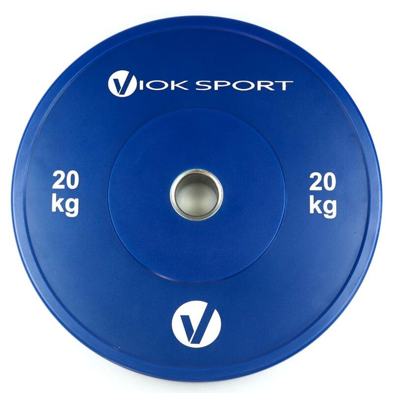Disco bumper olímpico de halterofilia 20 kg Azul Viok Sport