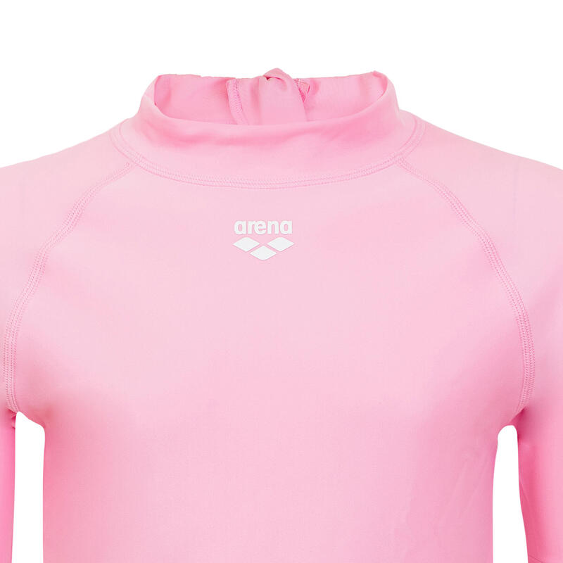 小童中性泳裝 經典款 短袖防曬套裝 -  粉紅色