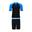 KIDS UNISEX SWIMWEAR BASIC SHORT SLEEVE SUN PROTECTION SET - BLUE