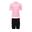 小童中性泳裝 經典款 短袖防曬套裝 - 粉紅色