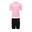 KIDS UNISEX SWIMWEAR BASIC SHORT SLEEVE SUN PROTECTION SET - PINK