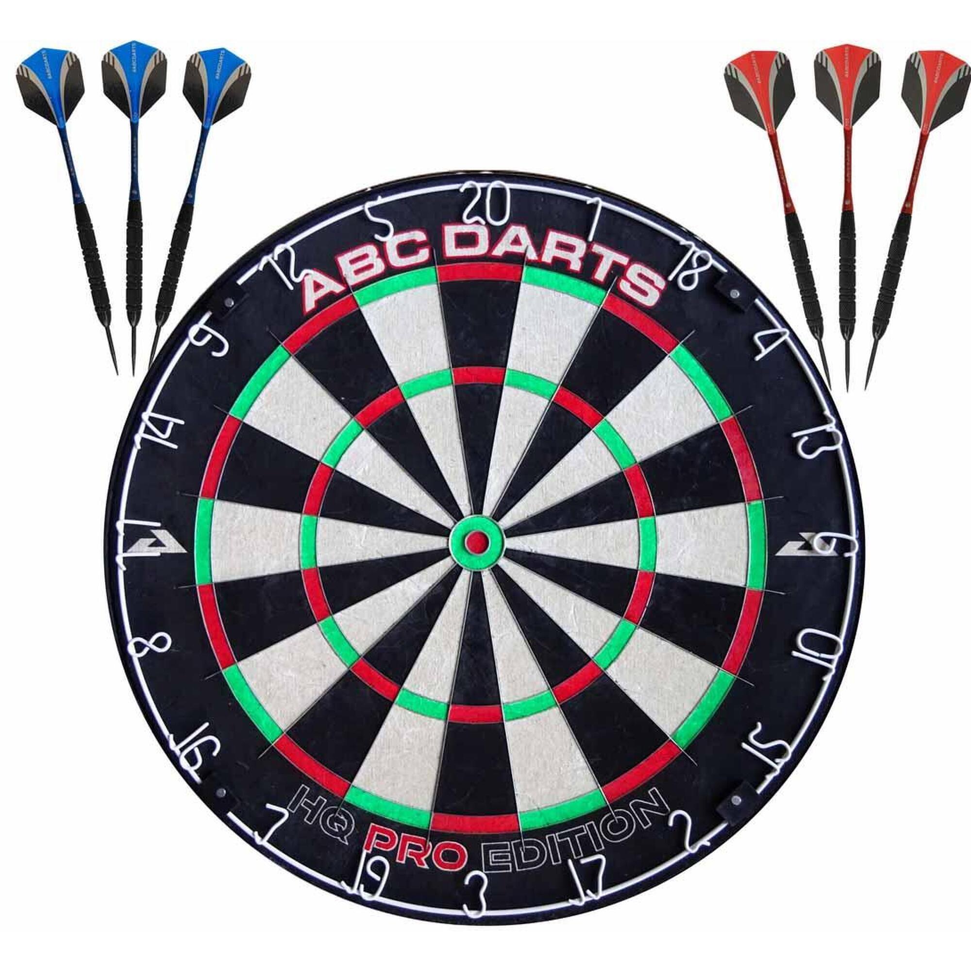 ABC DARTS ABC Darts - Dartbord HQ Pro Edition + 2 Sets Black Brass 23 gram Dartpijlen