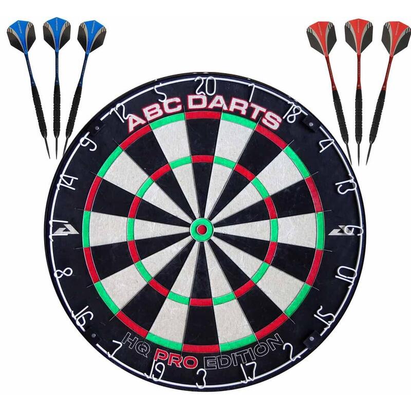 Dartbord HQ Pro Edition + 2 Sets Black Brass 23 gram Dartpijlen