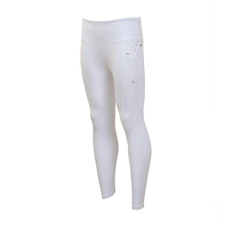 LADIES SWIMWEAR TERRAZZO FITNESS LONG PANTS - WHITE