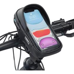 FIETS TELEFOONHOESJE WATERDICHT - OPSLAGRUIMTE - ZWART FIETS TELEFOONHOUDER