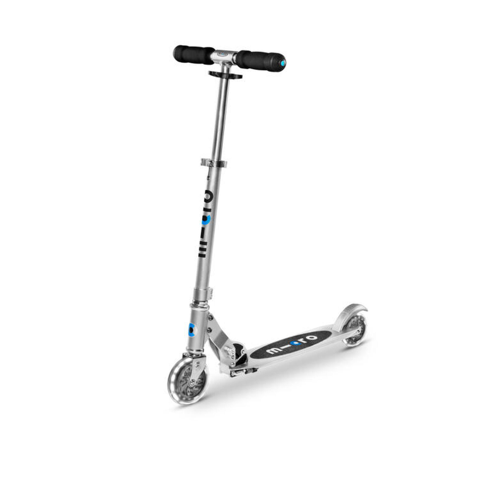 Trotinete infantil 2 rodas micro sprite led cinza