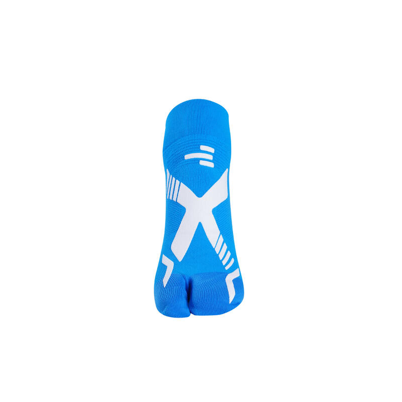 Ponožky pool 1 finger pro dospělé, světle modrá-bílá se stříbrným vláknem.