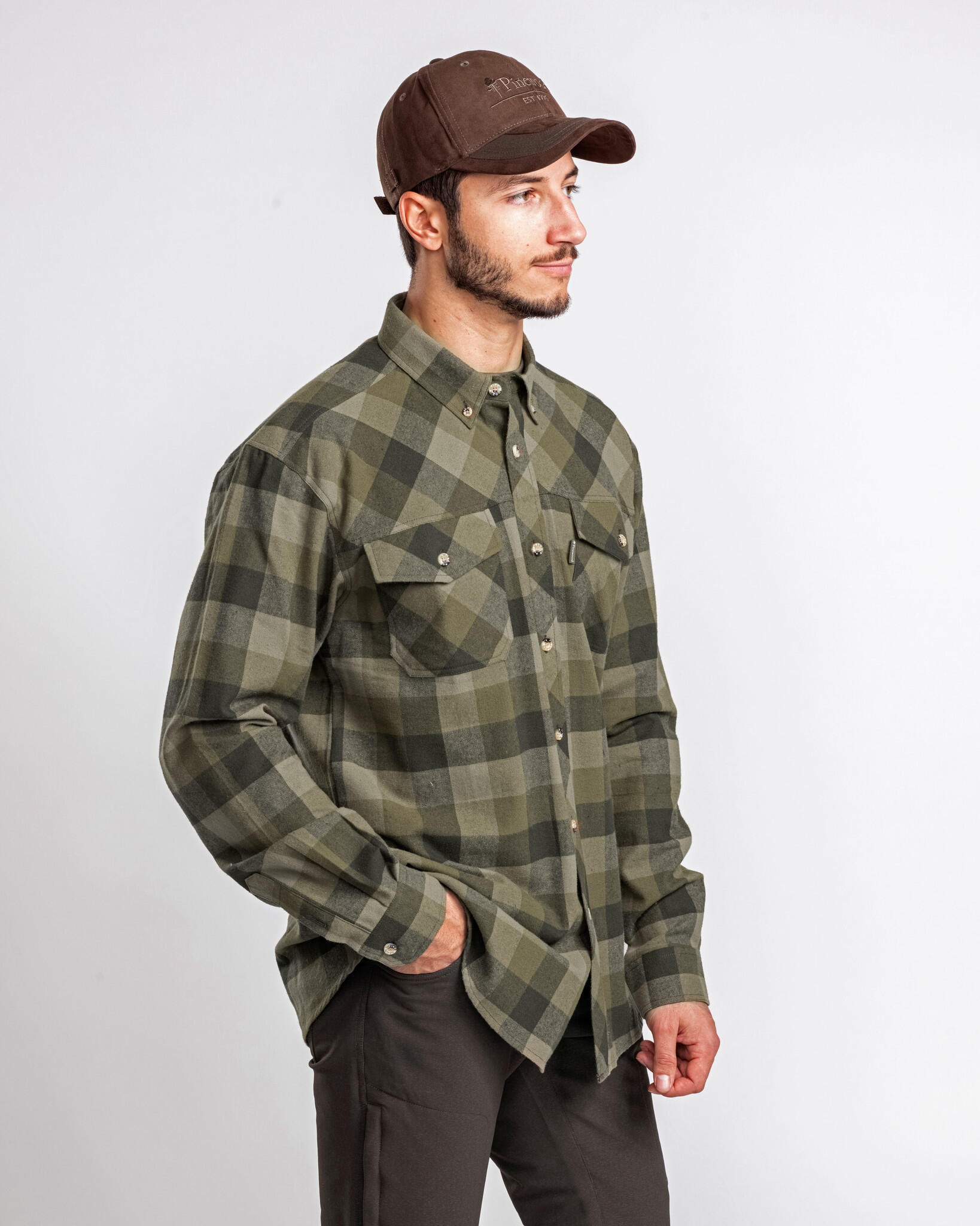 Pinewood Lumbo Shirt - Olive/Brun Daim 4/7