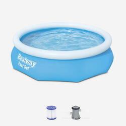 Piscina hinchable redonda con bomba y filtro, 3m, Azul