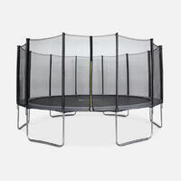 Trampoline Ø490cm - Jupiter gris avec son filet de protection - Trampoline de