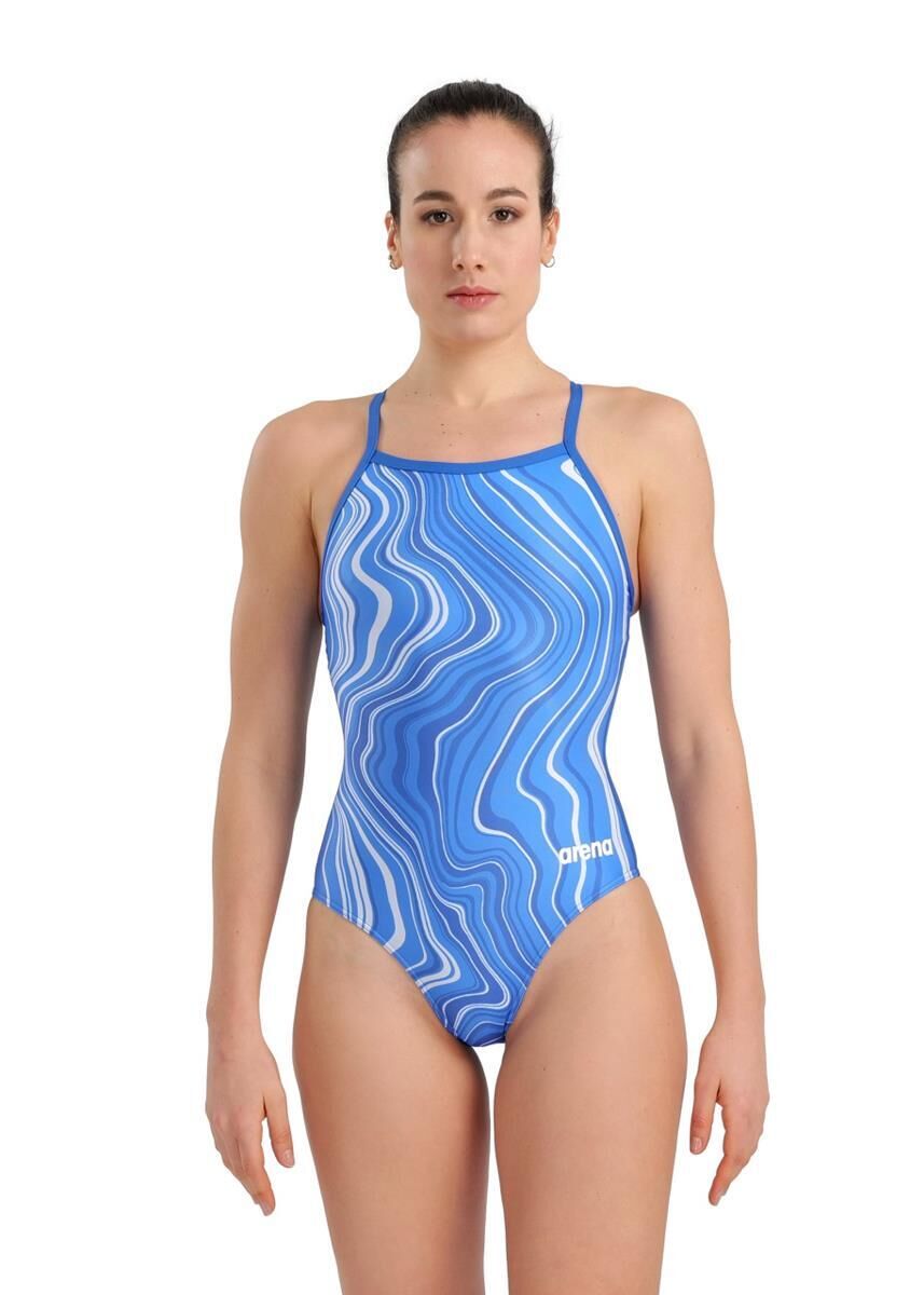 ARENA Arena Marbled Lightdrop Back Swimsuit - Royal/Multi