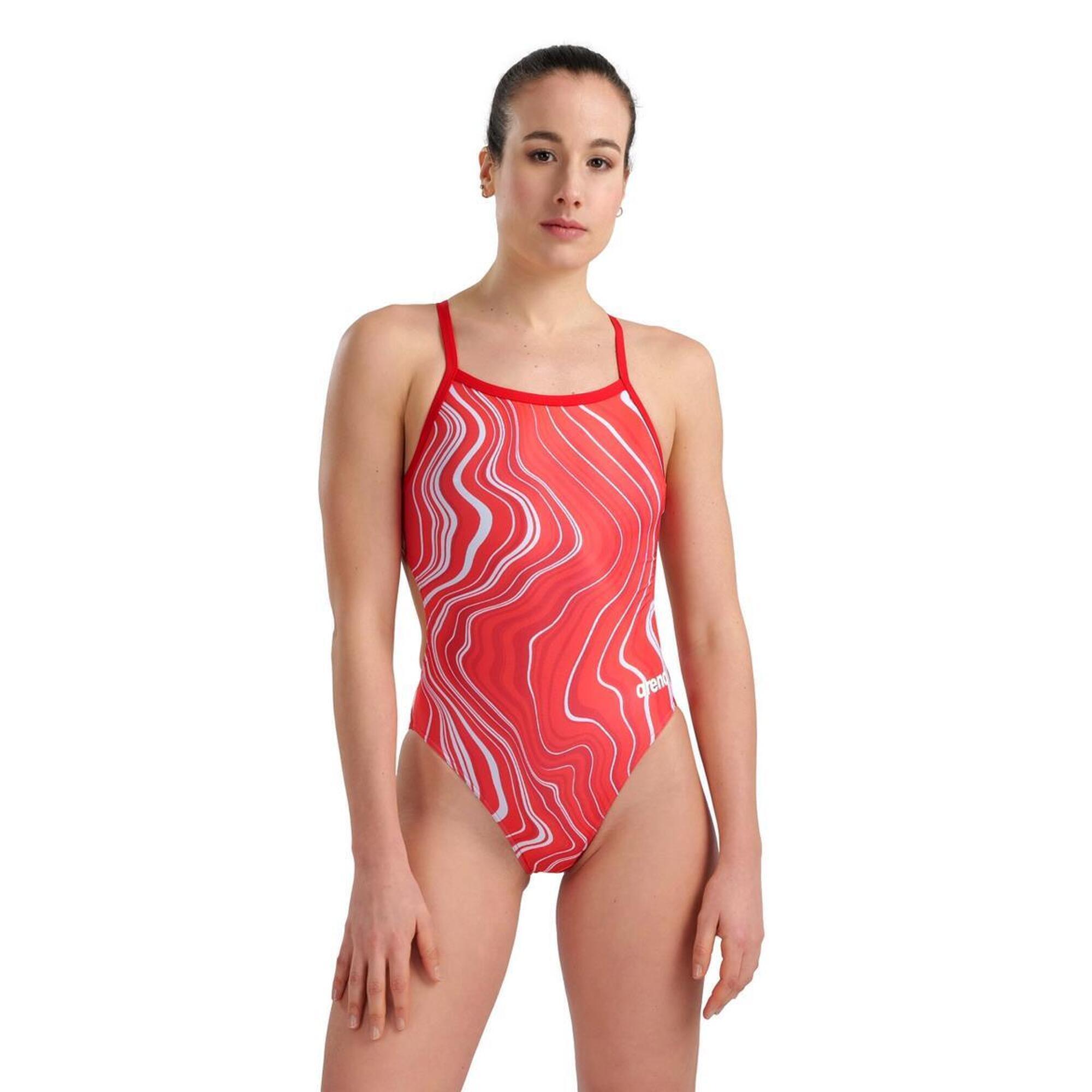 ARENA Arena Marbled Challenge Back Swimsuit - Red/Multi