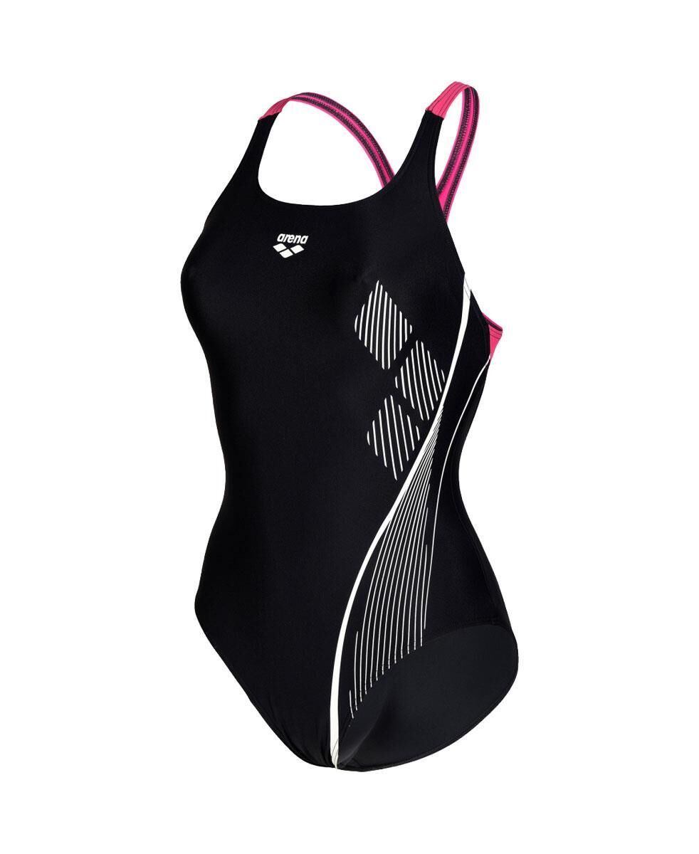 ARENA Arena Women's Graphic Pro Back Swimsuit - Black/ Freak Rose