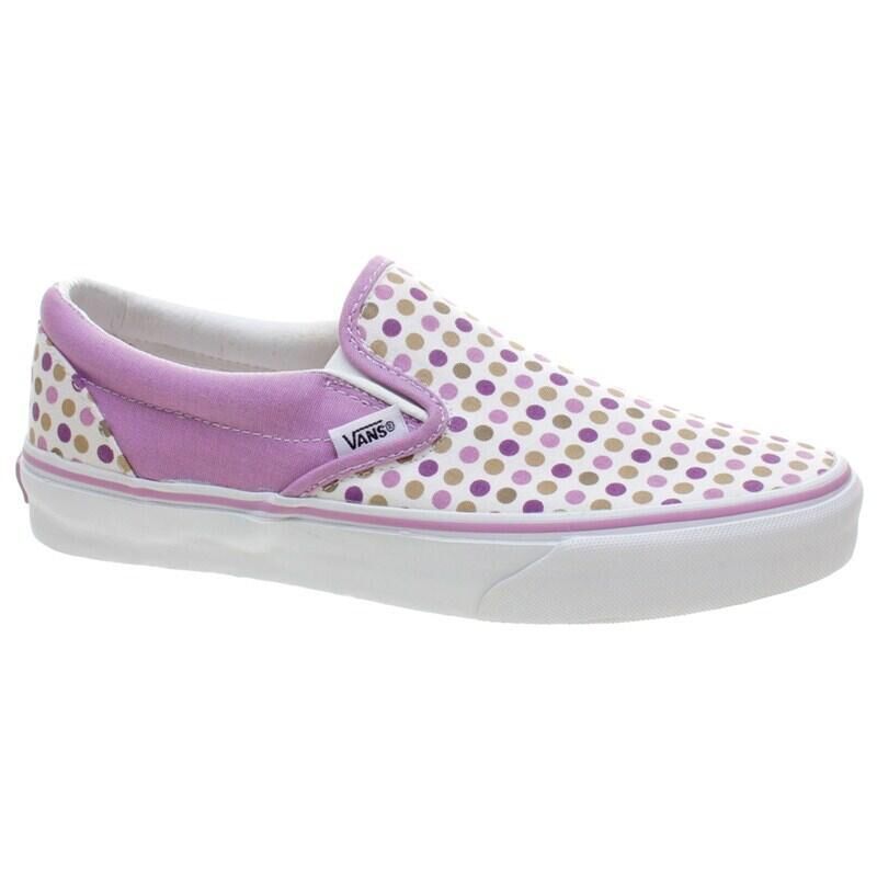 VANS Classic Slip On (Polka Dots) Lavender Mist/Grape Jam Shoe EYEAZA