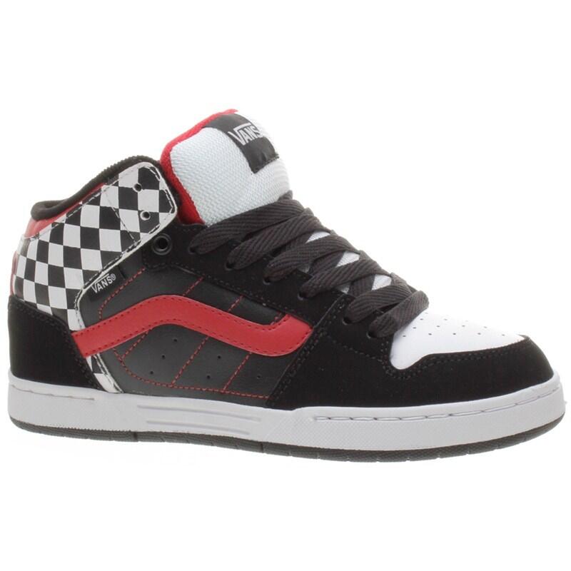VANS Skink Mid (Check) Black/White/Red Kids Shoe IPD0S7