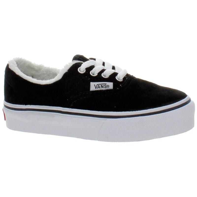 VANS Era (Fleece) Black/True White Kids Shoe KWP1CP