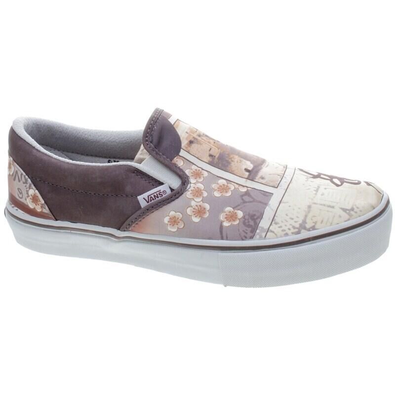 VANS Classic Slip on LX Raso Print/Plum Kitten/Rainy Day Shoe 45471