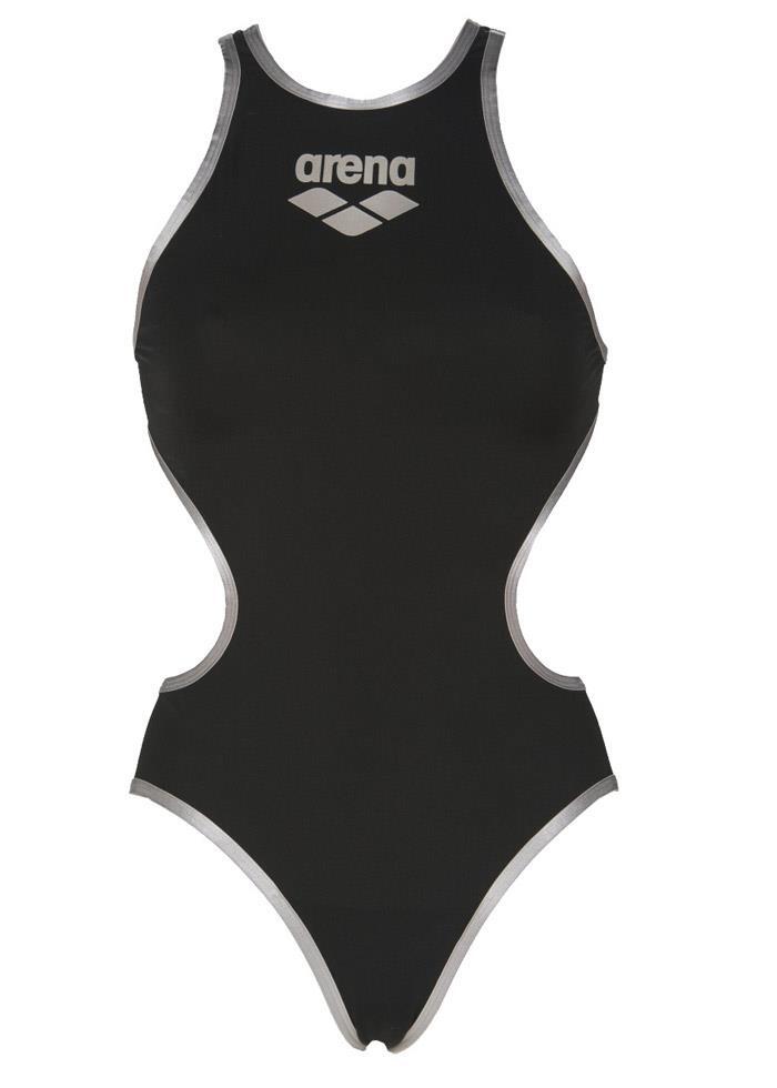 Arena Women's One Big Logo One Piece Swimsuit - Black / Silver 2/5