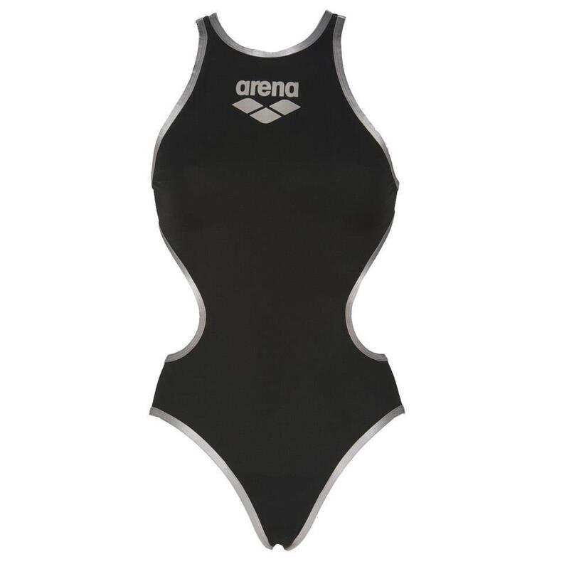 Arena Women's One Big Logo Swimsuit - Zwart / Zilver