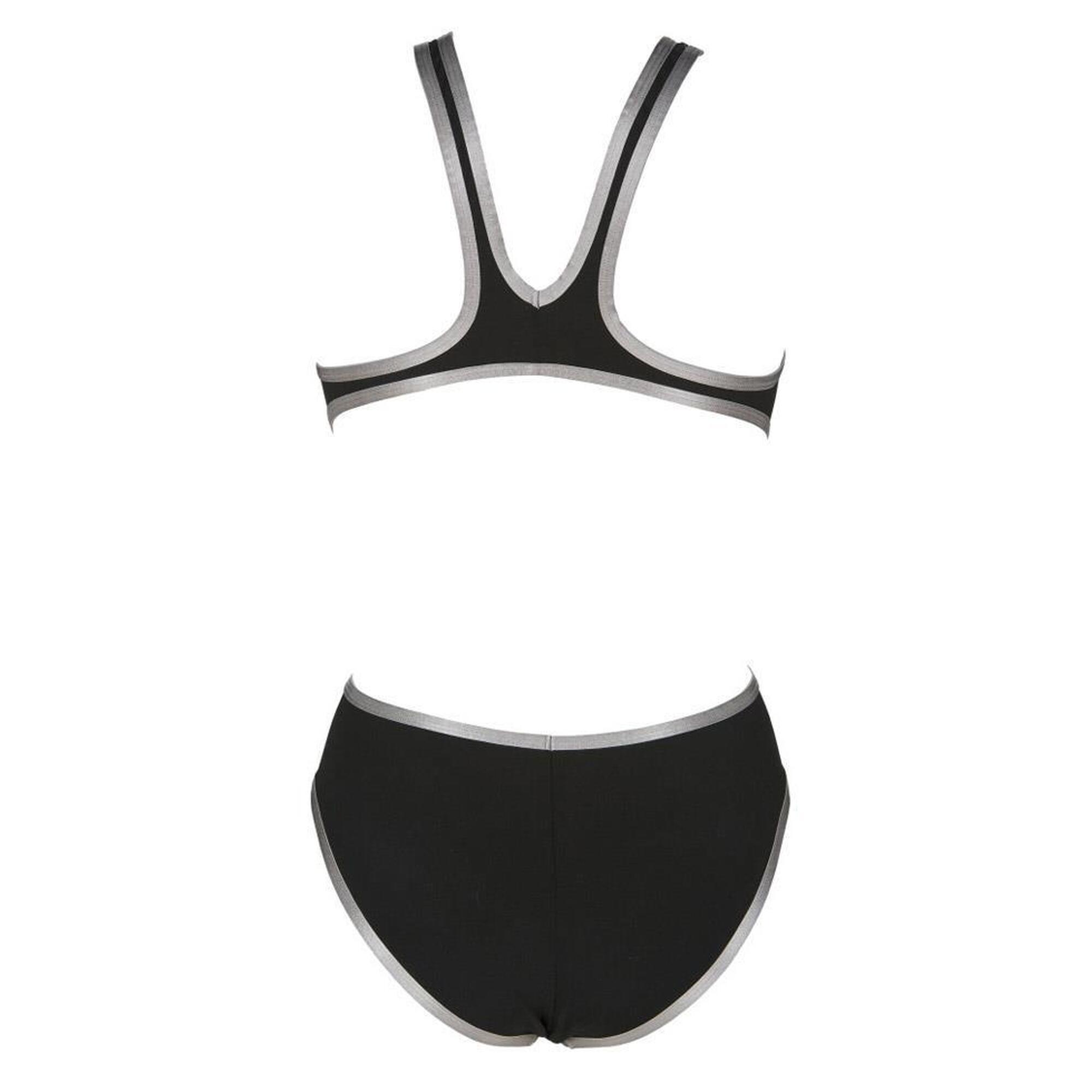 Arena Women's One Big Logo One Piece Swimsuit - Black / Silver 3/5