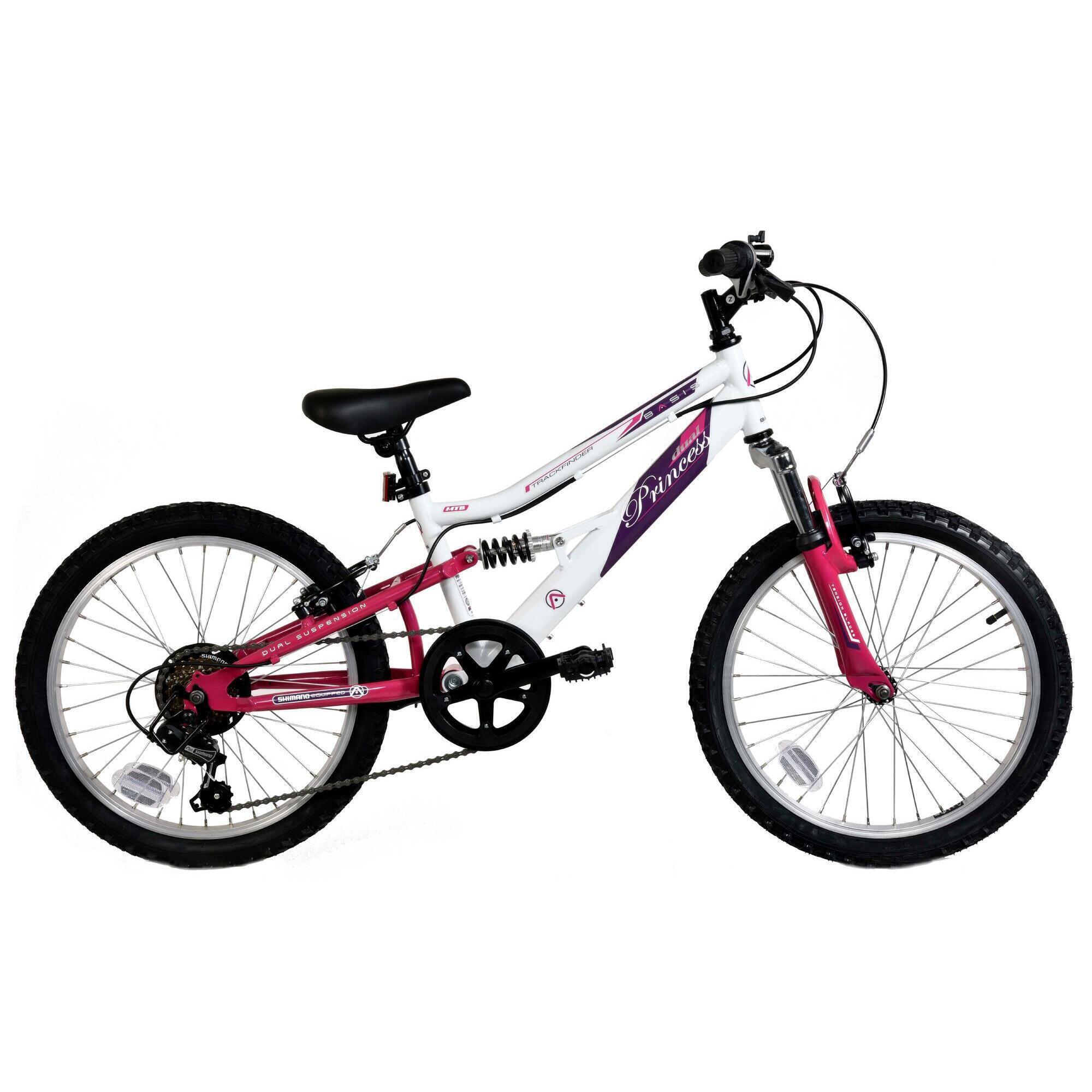 BASIS Basis Princess Girls 20In Full Suspension Mountain Bike, 6 Speed