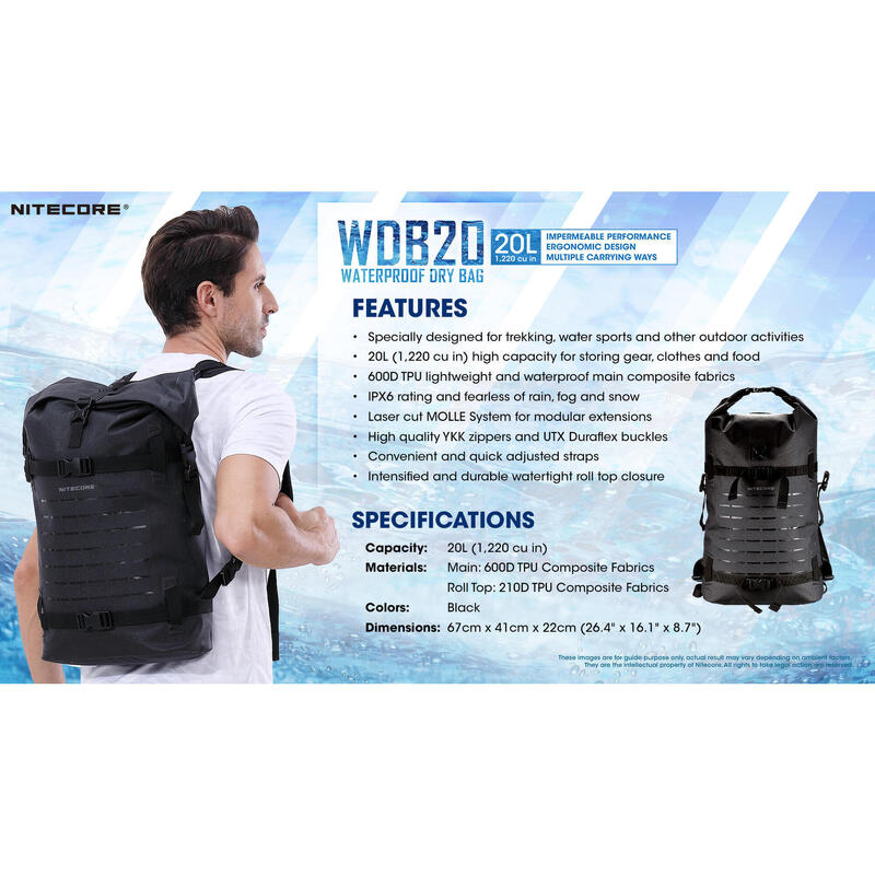 WDB20 / Waterproof Dry Bag 20L / Black