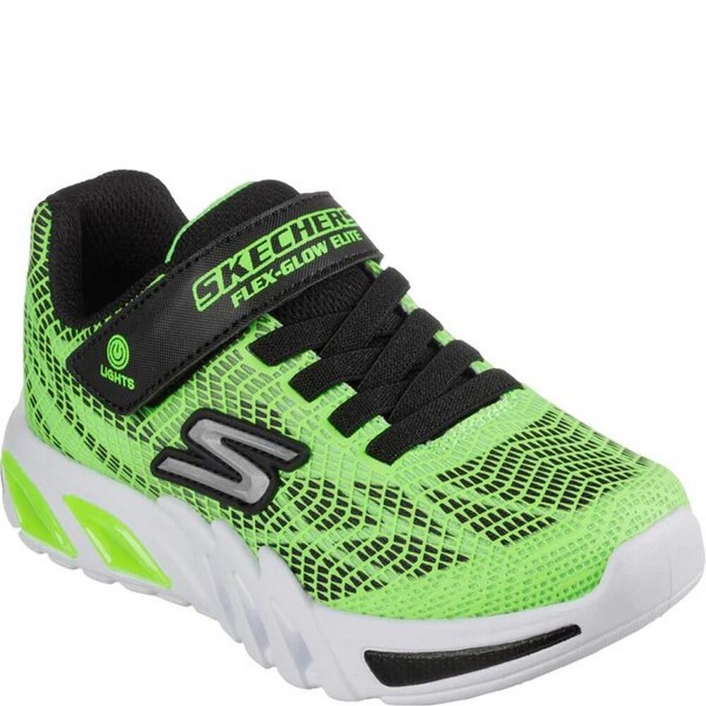 Boys FlexGlow Elite Vorlo Trainers Lime Black
