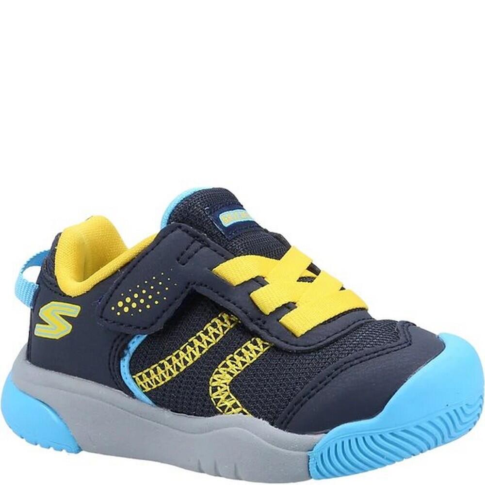 Boys Mighty Toes Lil Tread Trainers (Navy/Yellow) 1/4