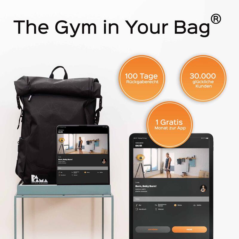 PAKAMA Fitness-Rucksack (inkl. App) - Das Fitnessstudio zum Mitnehmen