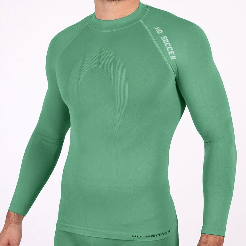 Camiseta térmica de fútbol de manga larga para adulto Verde