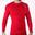 Camiseta térmica de fútbol roja de manga larga para adulto