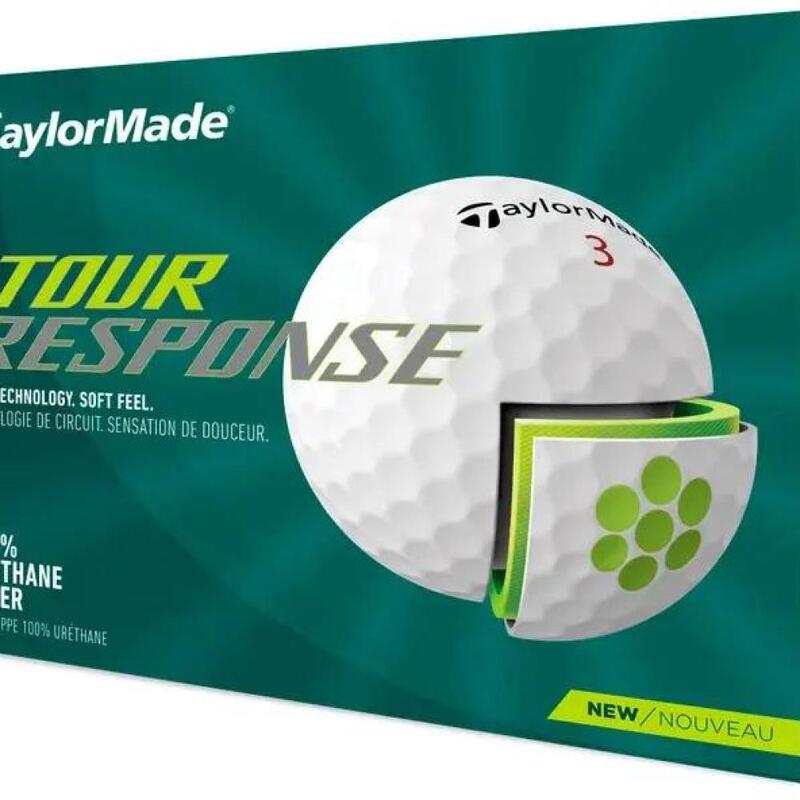 Doos met 12 TaylorMade Tour Response-golfballen Kleur: wit