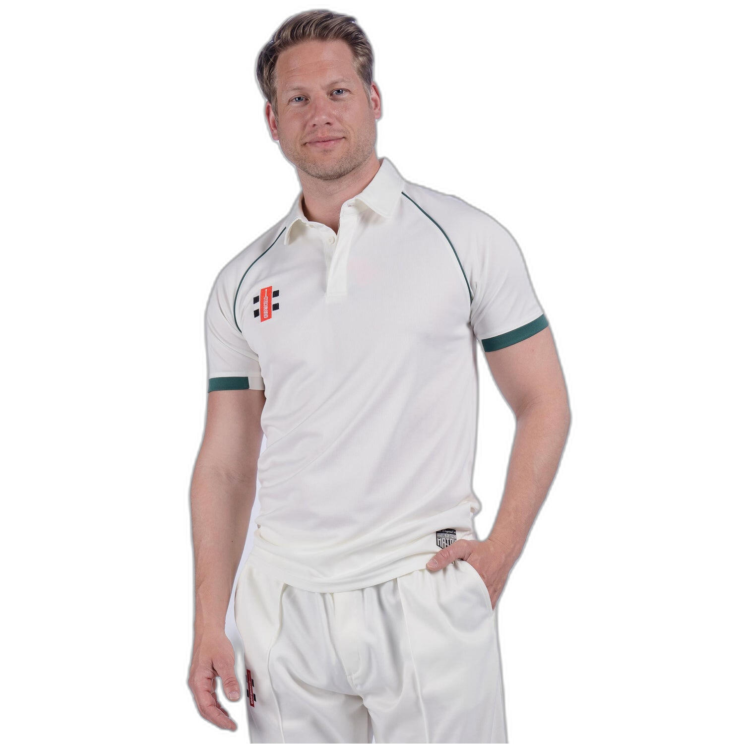 Matrix V2 S/S Playing Shirt,Ivory/Green,Junior 2/5