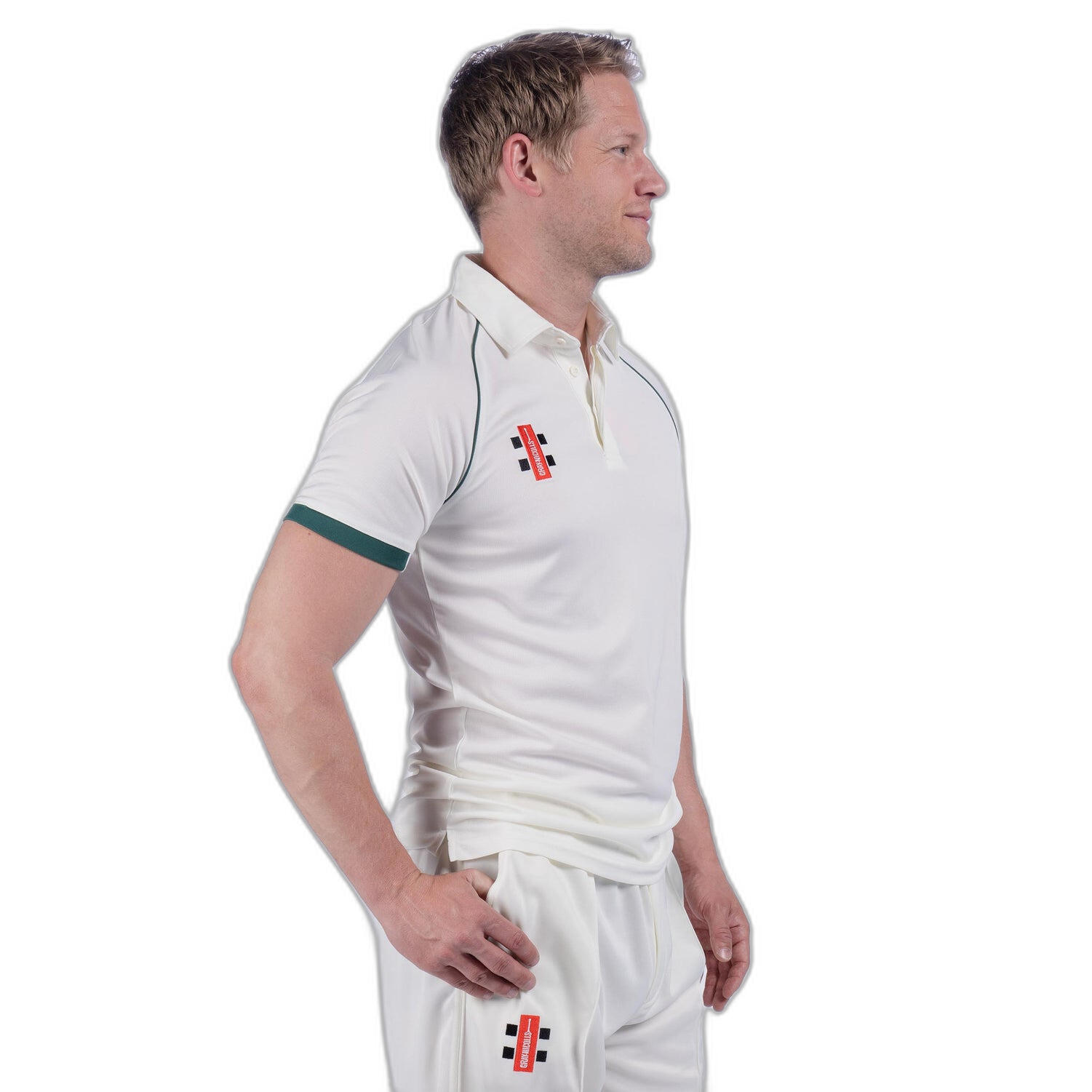 Matrix V2 S/S Playing Shirt,Ivory/Green,Junior 4/5